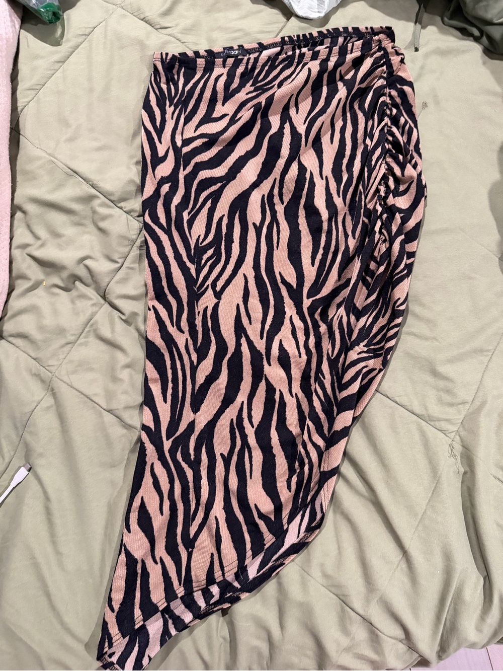 Brown and Black Zebra Print Skirt